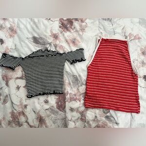 Teen Girls Urban Outfitters Red and White Striped Top